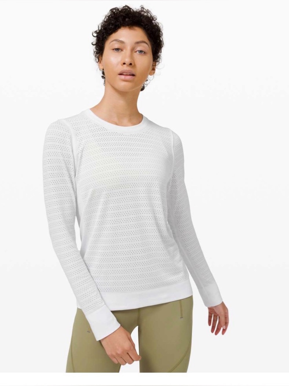 Lululemon Swiftly Breathe Relaxed Fit Long Sleeve White Size 10